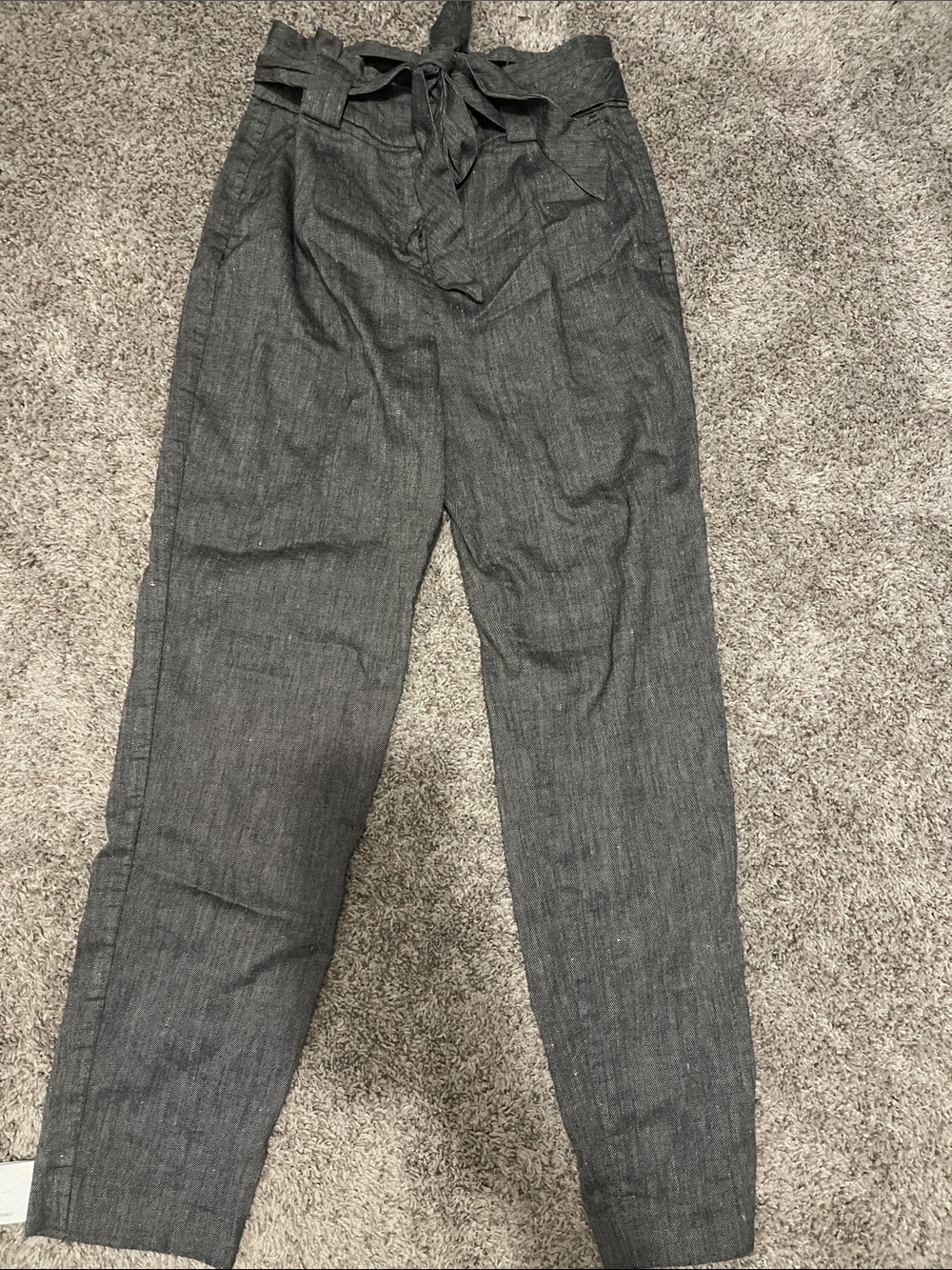 Express women’s  Paperbag Waist Pants - Charcoal